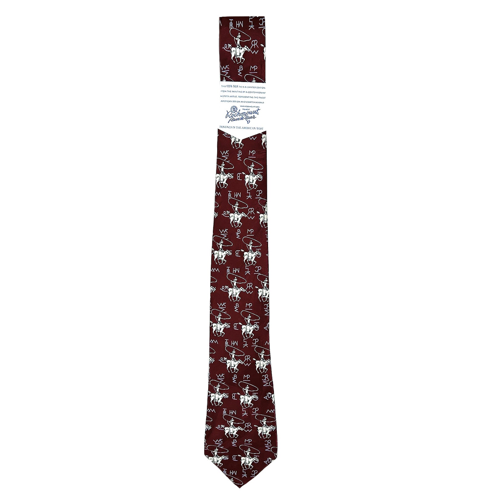 Roper & Brands Burgundy Western Silk Tie - Rockmount
