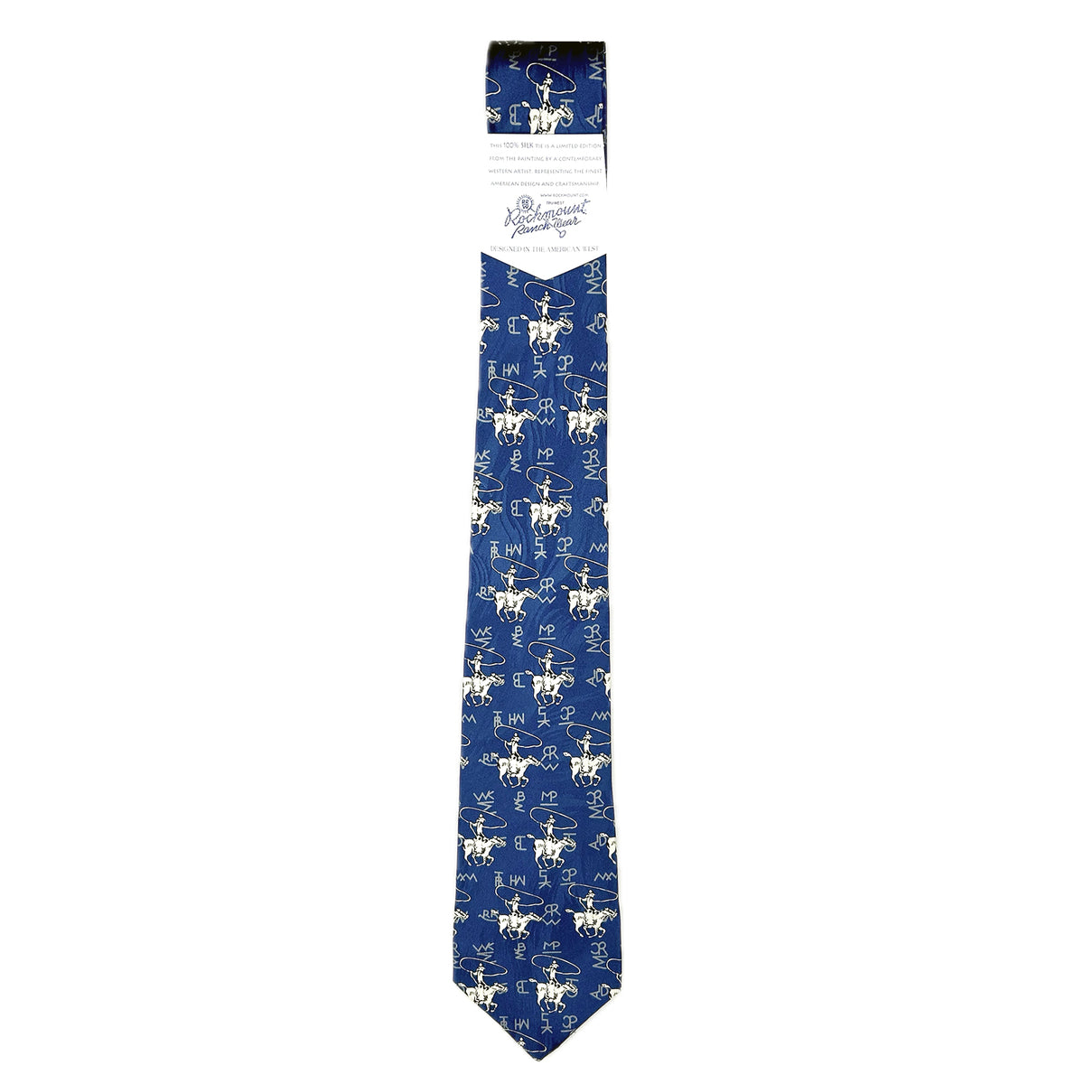 Roper & Brands Navy Western Silk Tie - Rockmount