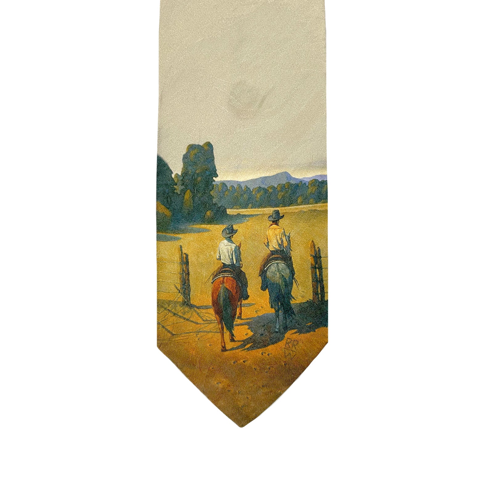 Limited-Edition Working the Pasture Silk Tie by Howard Post - Rockmount