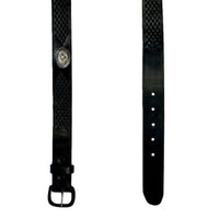 Black Leather Western Belt with Lacing & Conchos - SPECIAL PRICE - Rockmount