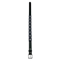 Black Leather Western Belt with Navy Polo Embroidery - Rockmount