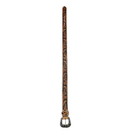 Heavy Duty Brown Tooled Leather Western Belt - Rockmount