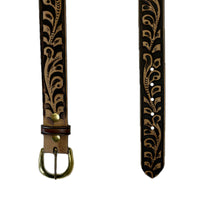 Classic Tooled Floral Genuine Leather Western Belt - Rockmount