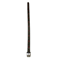 Black Tooled Genuine Leather Western Belt with Red Roses - Rockmount
