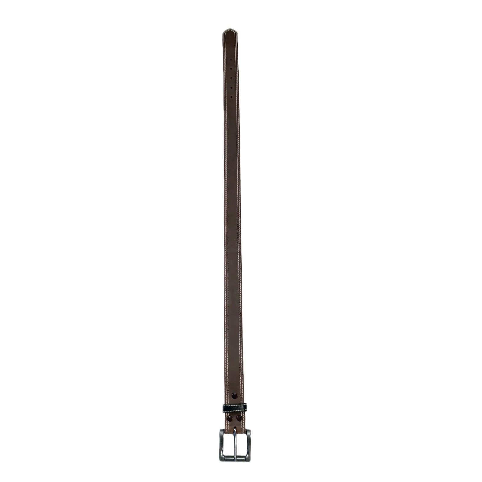 Double Stitch Distressed Brown Leather Western Belt - Rockmount