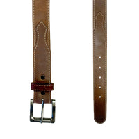 Hand finished Brown Saddle Leather Western Belt - Rockmount