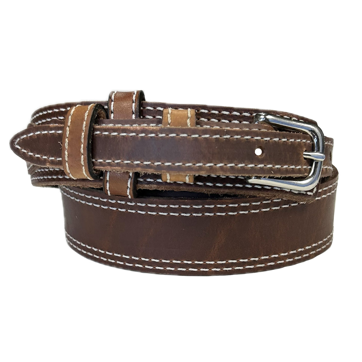 Single Stitch Ranger Tan Genuine Leather Western Belt - Rockmount
