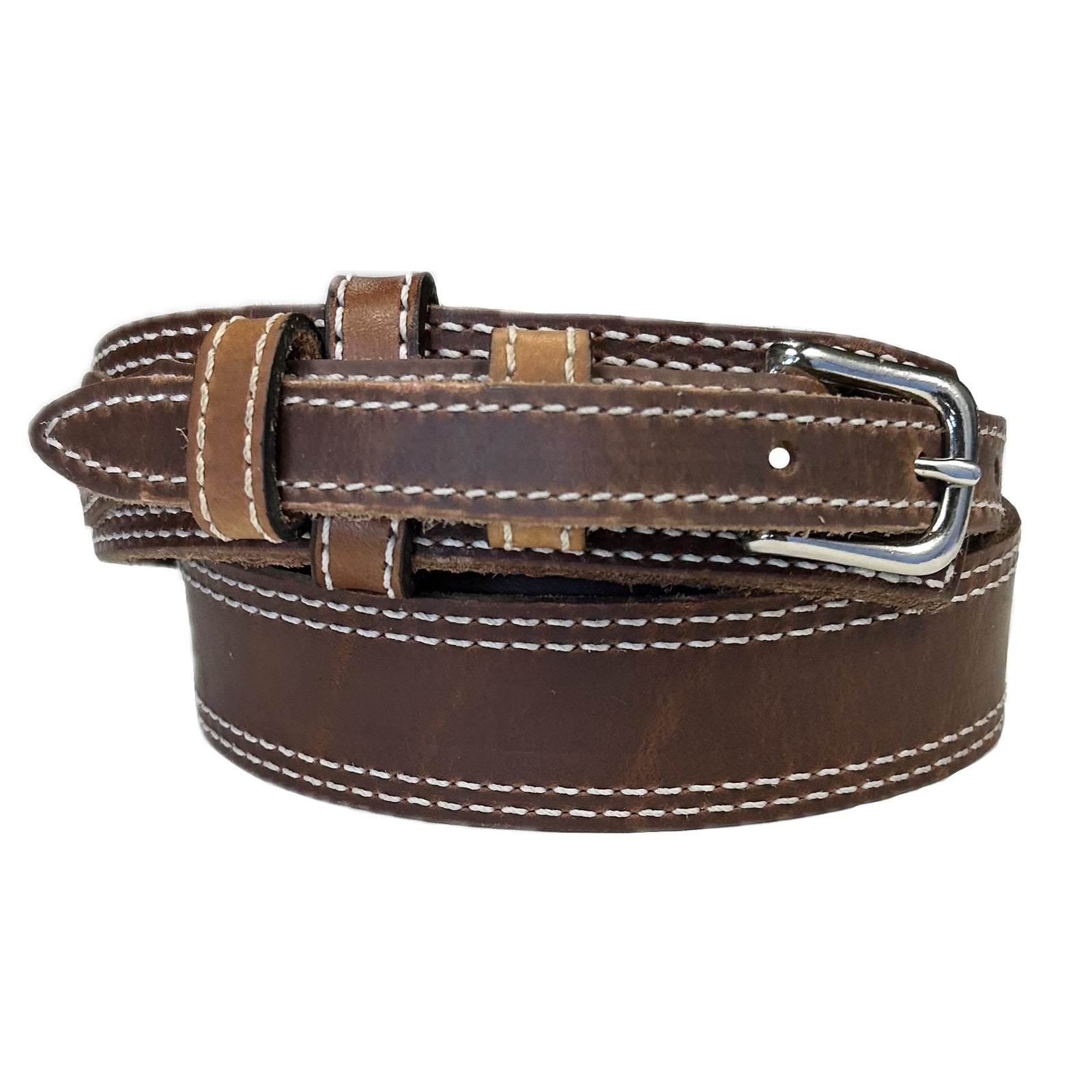 Single Stitch Ranger Tan Genuine Leather Western Belt - Rockmount