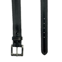 Genuine Distressed Black Triple Stitched Leather Western Belt - Rockmount