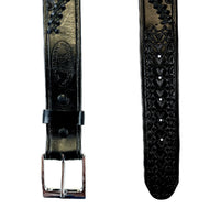 Swirled Lace Genuine Black Leather Western Belt - Rockmount