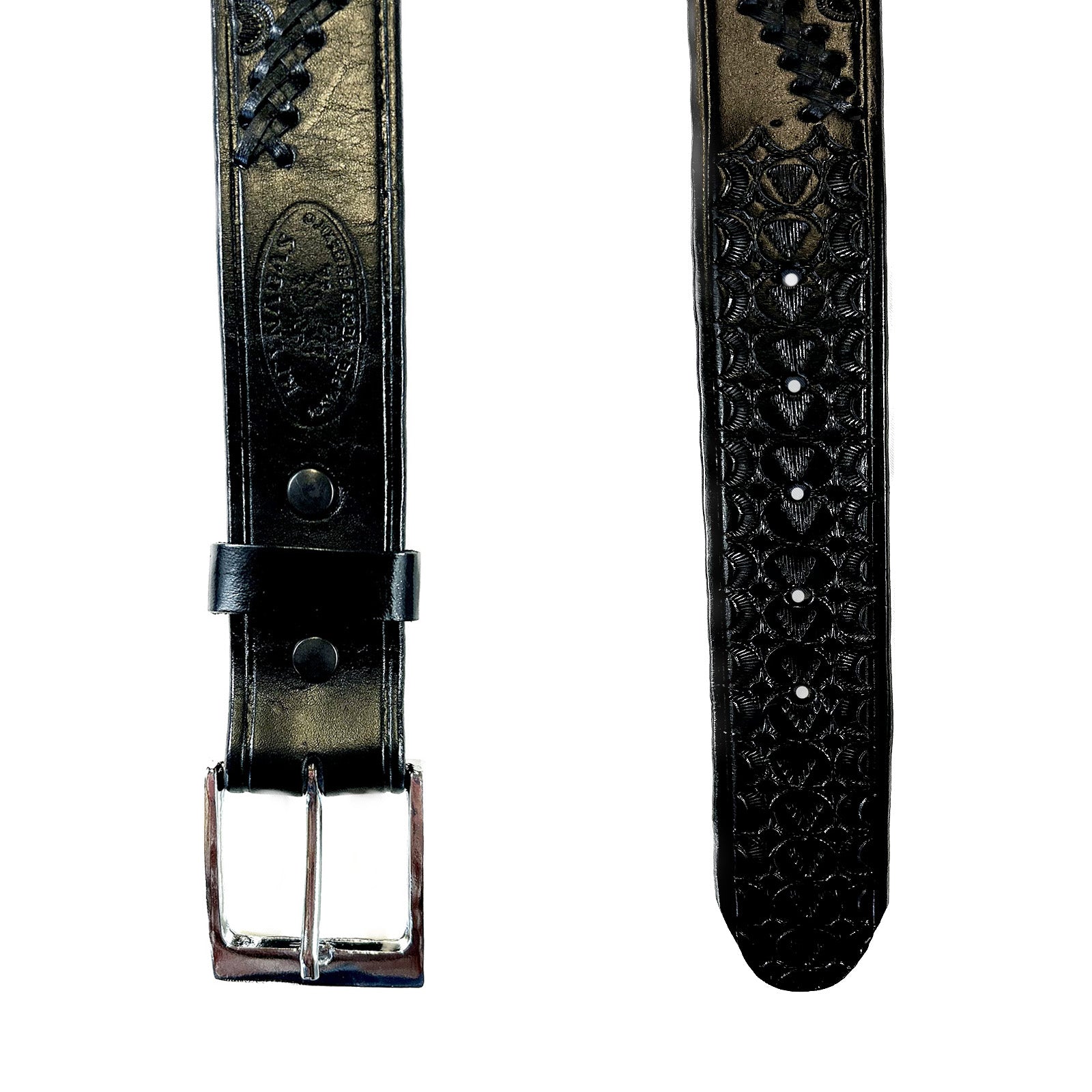 Swirled Lace Genuine Black Leather Western Belt - Rockmount