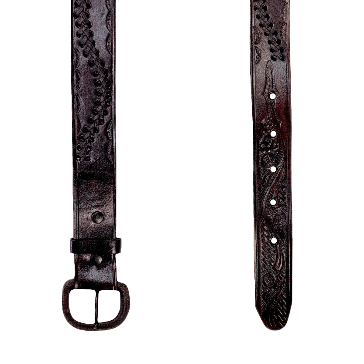 Swirled Lace Genuine Brown Leather Western Belt - Rockmount