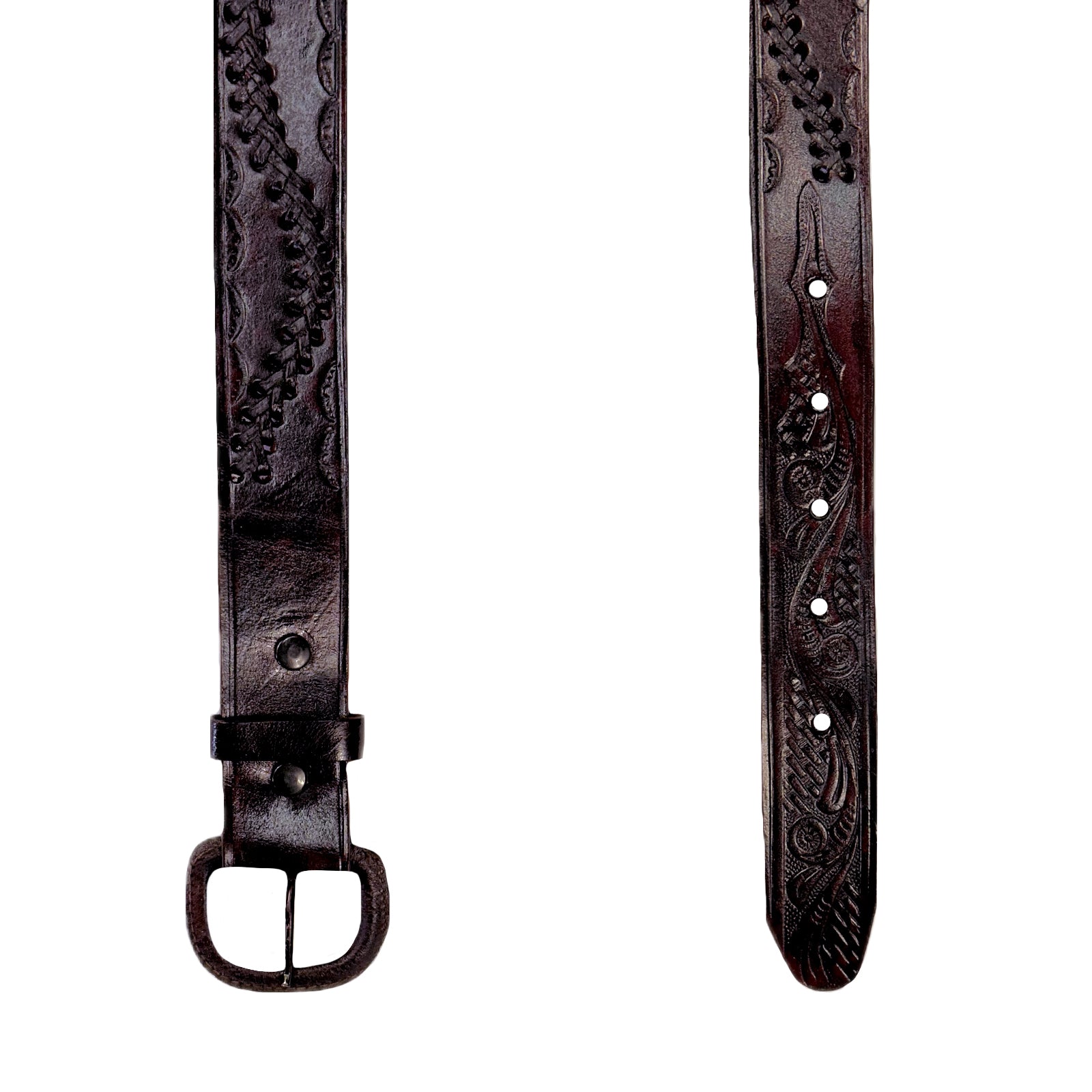 Swirled Lace Genuine Brown Leather Western Belt - Rockmount