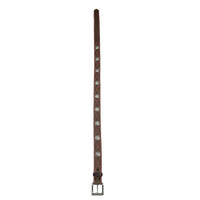 Brown Harness Leather with Conchos & Pink Figure 8 Stitching Western Belt - Rockmount