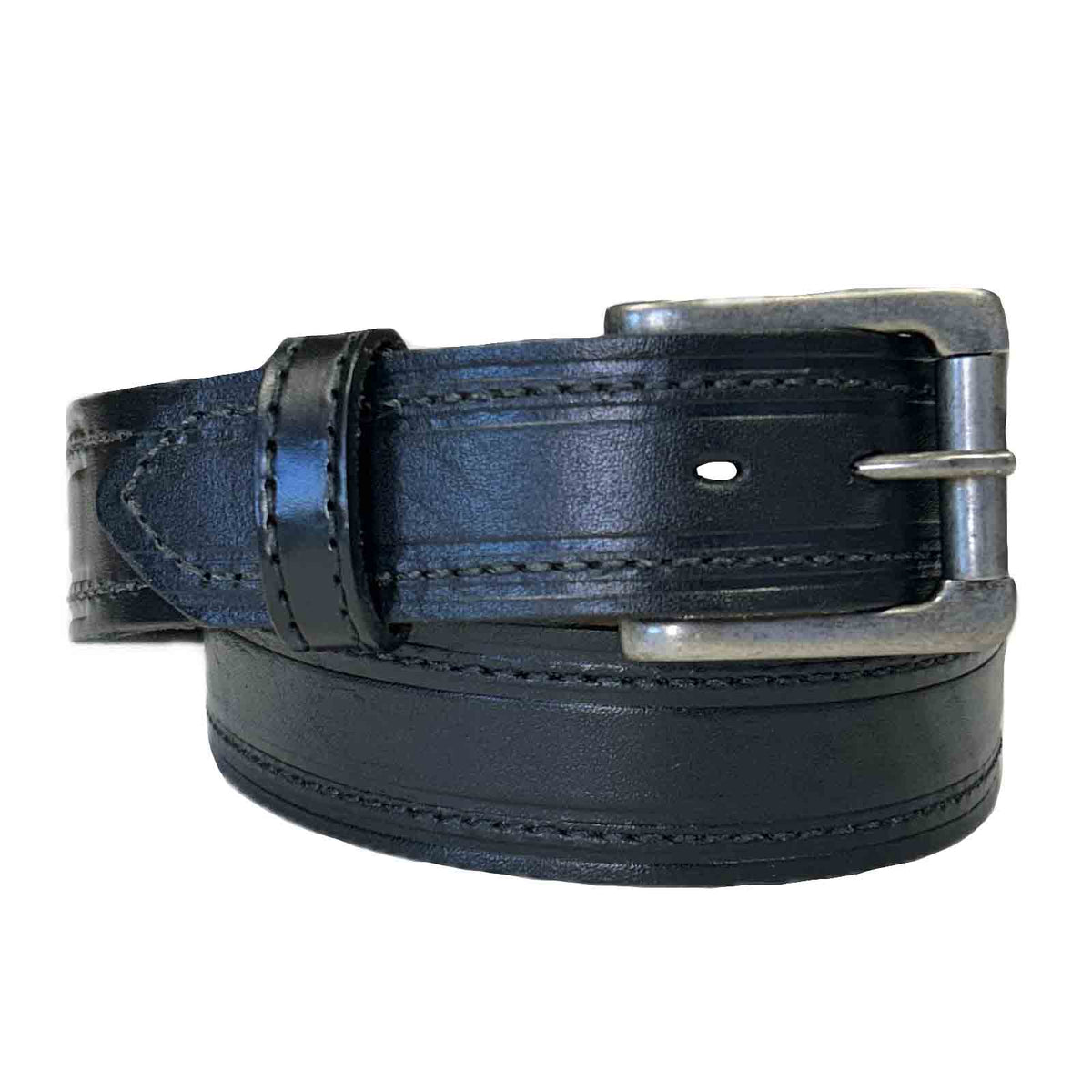 Single Stitch Saddle Genuine Black Leather Western Belt - Rockmount