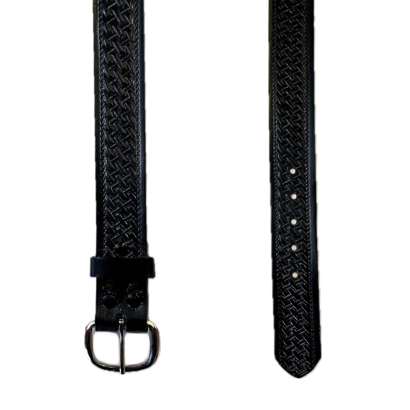 Basket Weave Genuine Black Leather Western Belt - Rockmount