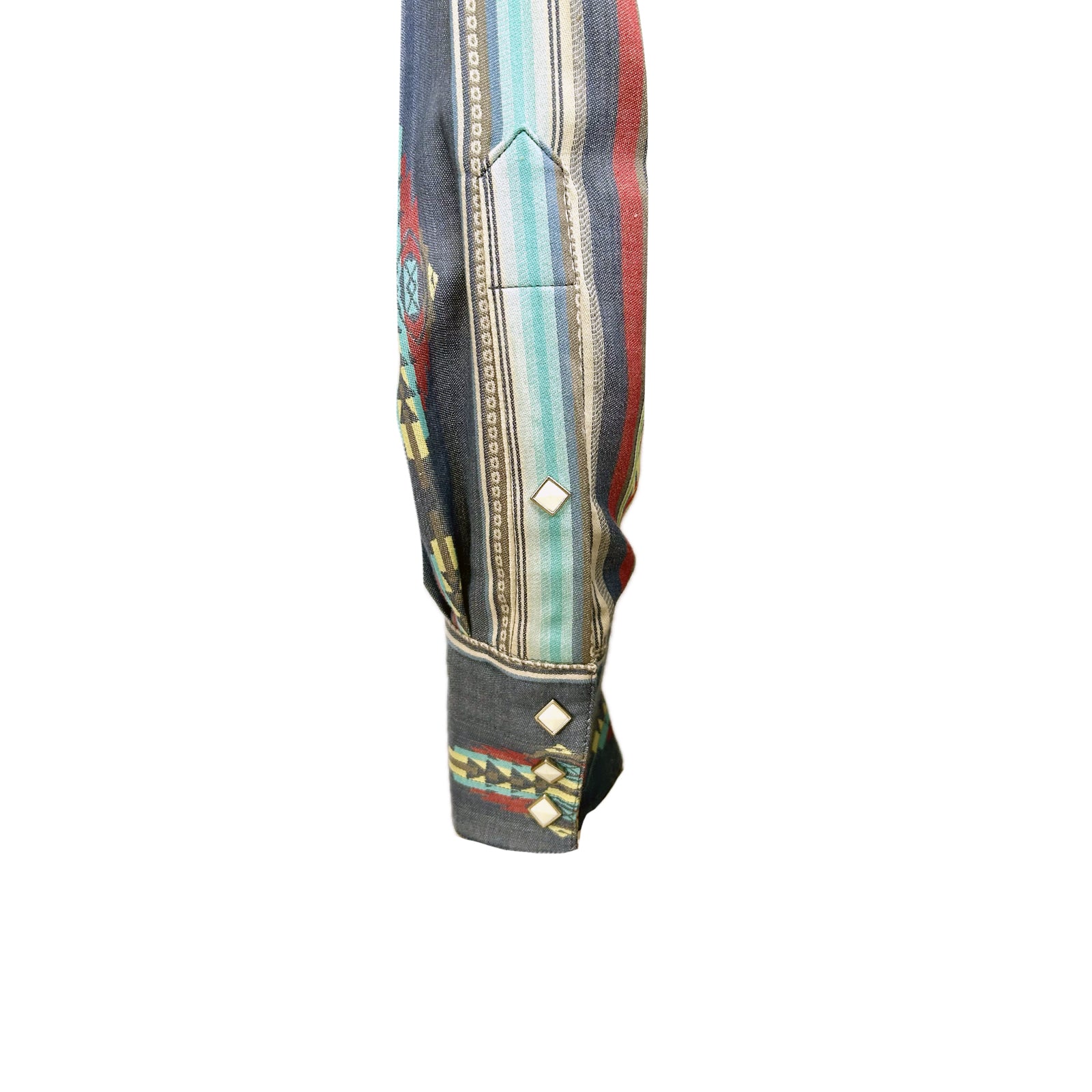 Men's Serape Pattern Western Shirt in Blue
