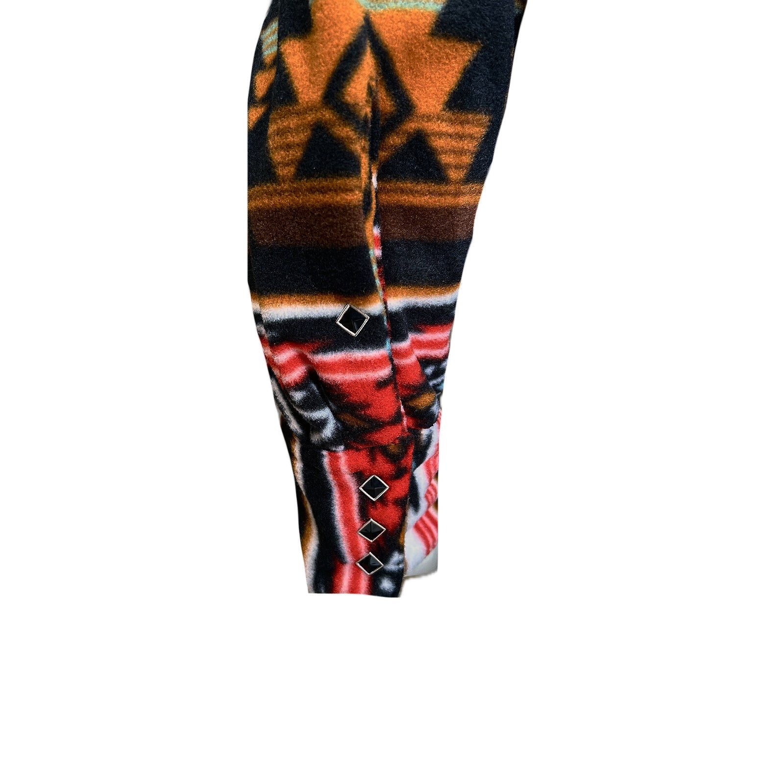 Men's Native American Inspired Pattern Fleece Western Shirt in Black & Rust - Rockmount