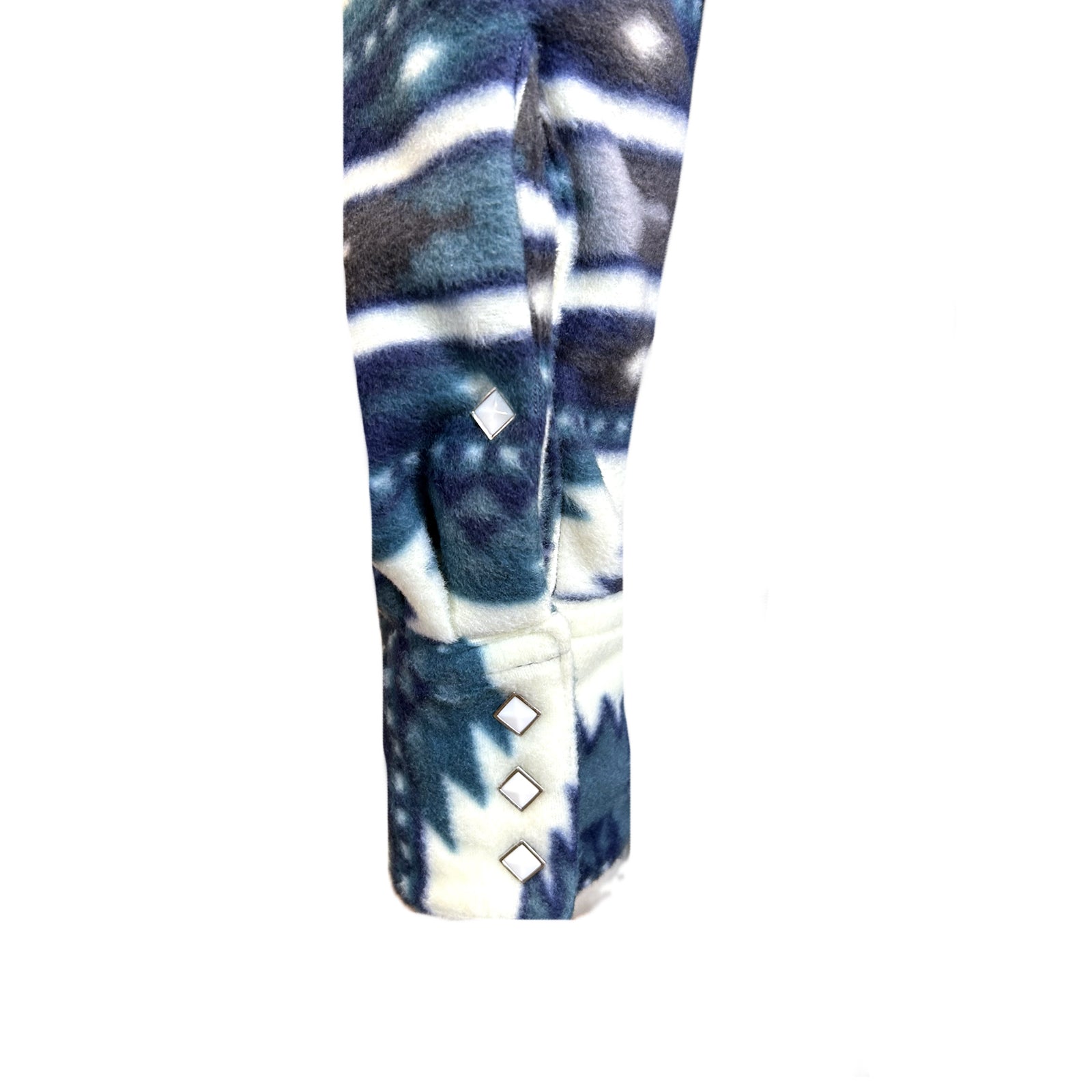 Men's Native American Inspired Pattern Fleece Western Shirt in Blue & Navy - Rockmount