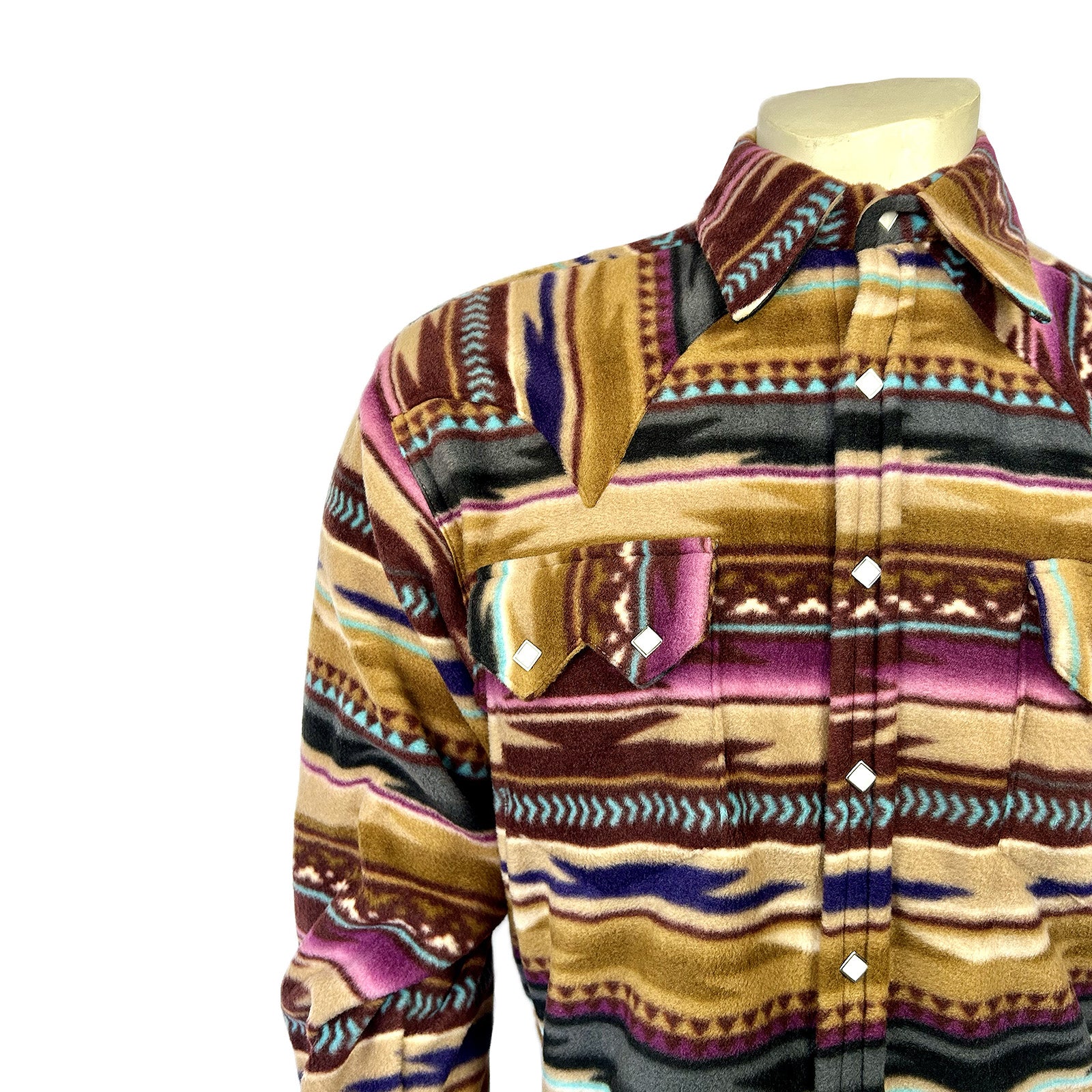 Men's Chamois Pattern Fleece Western Shirt in Plum - Rockmount