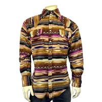 Men's Chamois Pattern Fleece Western Shirt in Plum - Rockmount