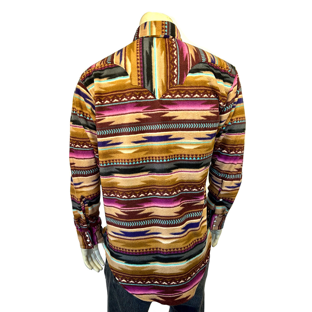 Men's Chamois Pattern Fleece Western Shirt in Plum - Rockmount