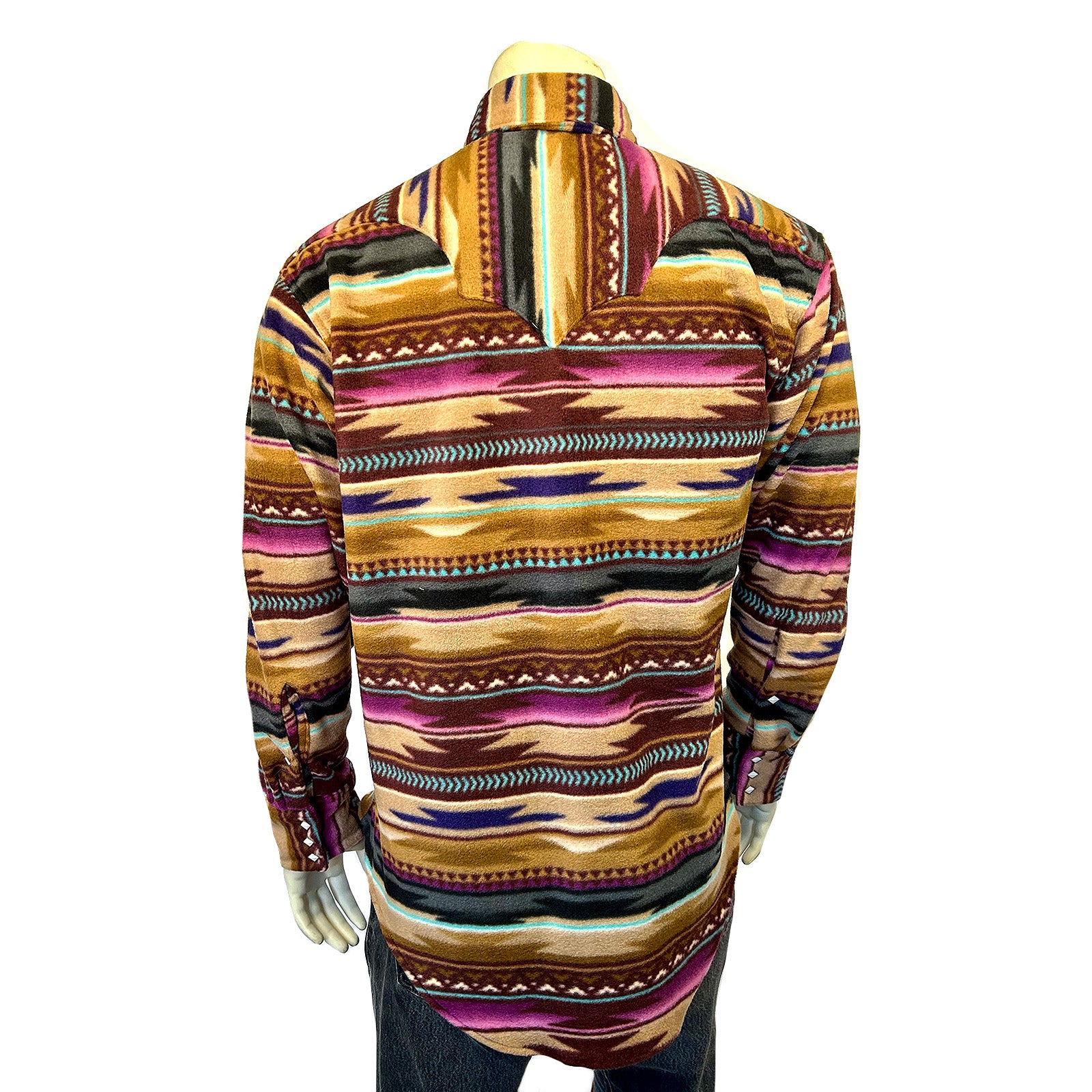 Men's Chamois Pattern Fleece Western Shirt in Plum - Rockmount