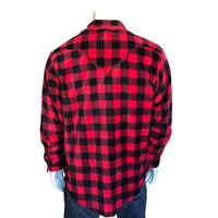 Men's Buffalo Check Fleece Western Shirt in Red & Black - Rockmount