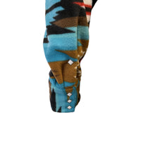 Men's Native American Inspired Pattern Fleece Western Shirt in Turquoise & Brown - Rockmount