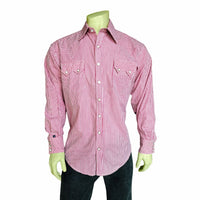 Men's Fine Burgundy Stripe Western Shirt