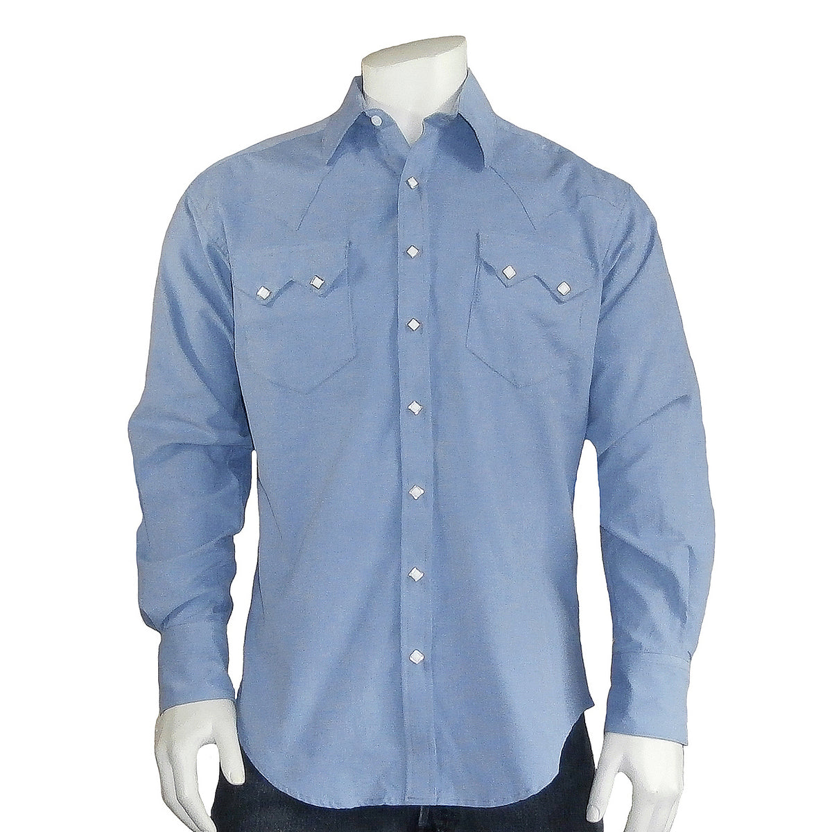 Men's Vintage Buttery Soft Blue Corduroy Western Shirt - Rockmount