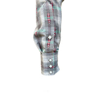 Men's Shadow Plaid Dobby Lurex Western Shirt in Grey - Rockmount