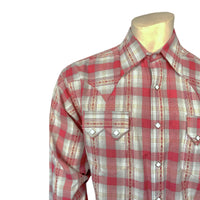 Men's Shadow Plaid Dobby Lurex Western Shirt in Red - Rockmount