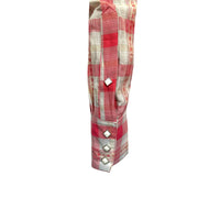 Men's Shadow Plaid Dobby Lurex Western Shirt in Red - Rockmount