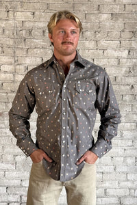 Men's Greige Native Print Western Shirt