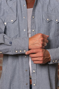 Men's Signature Denim Pinstripe Western Shirt