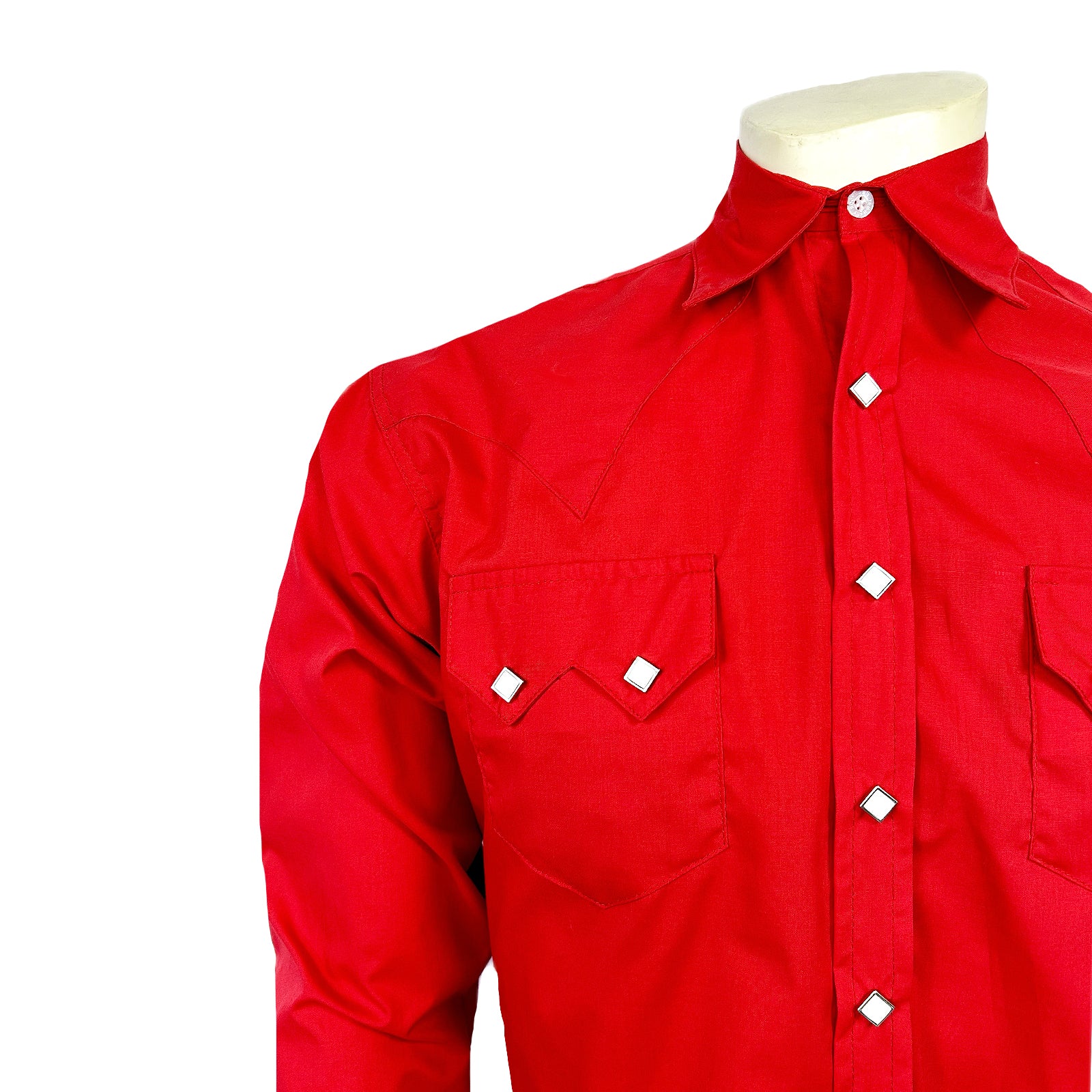 Men's Slim Fit Red Cotton Blend Western Shirt - Rockmount