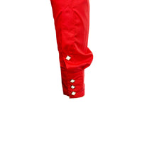 Men's Slim Fit Red Cotton Blend Western Shirt - Rockmount