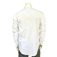 Men's Slim Fit White Cotton Blend Western Shirt - Rockmount