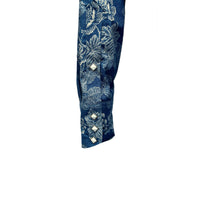 Men's Long Sleeve Navy Floral Print Western Shirt - Rockmount