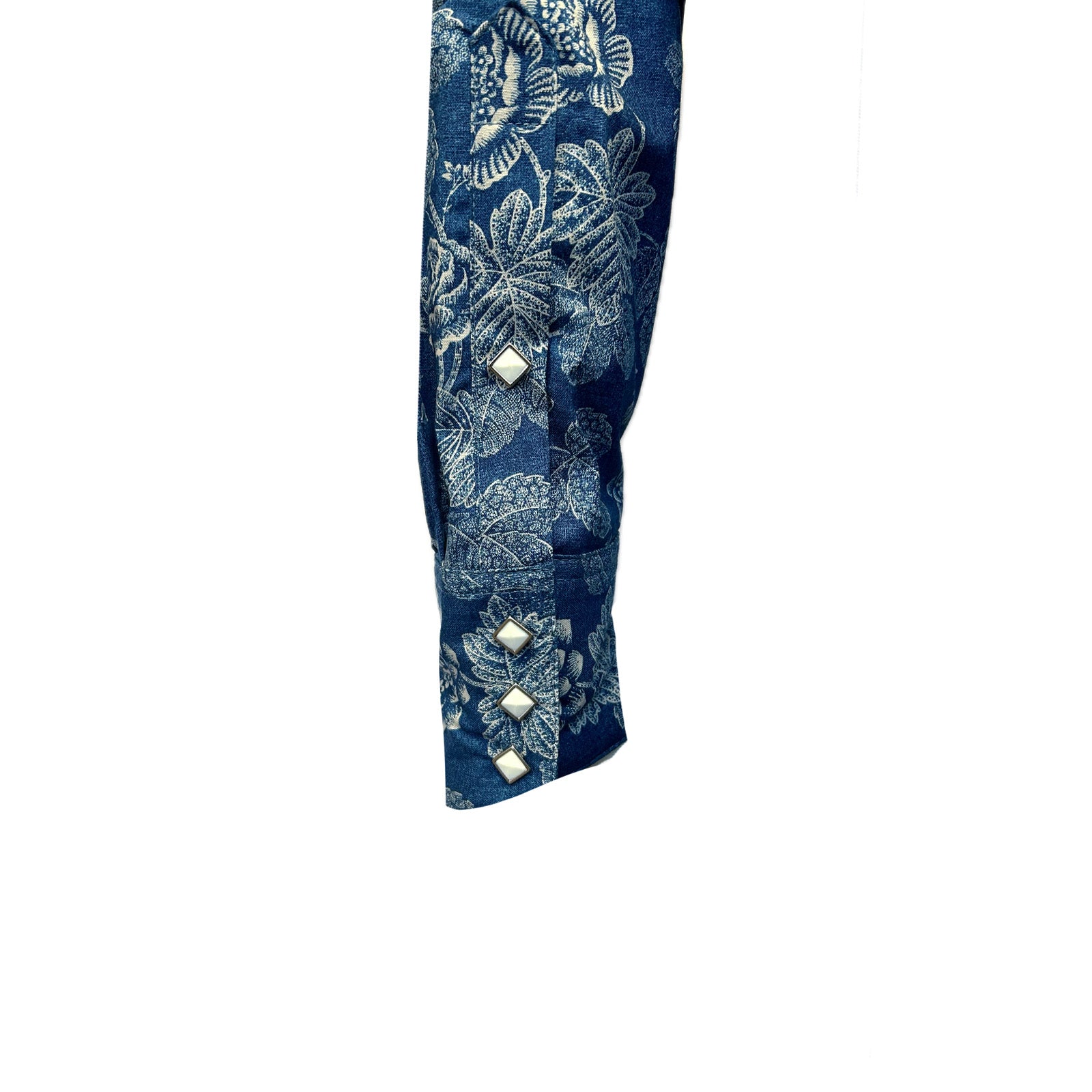 Men's Long Sleeve Navy Floral Print Western Shirt - Rockmount