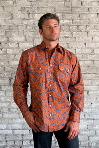 Rockmount Men's Brick Floral Print Western Shirt