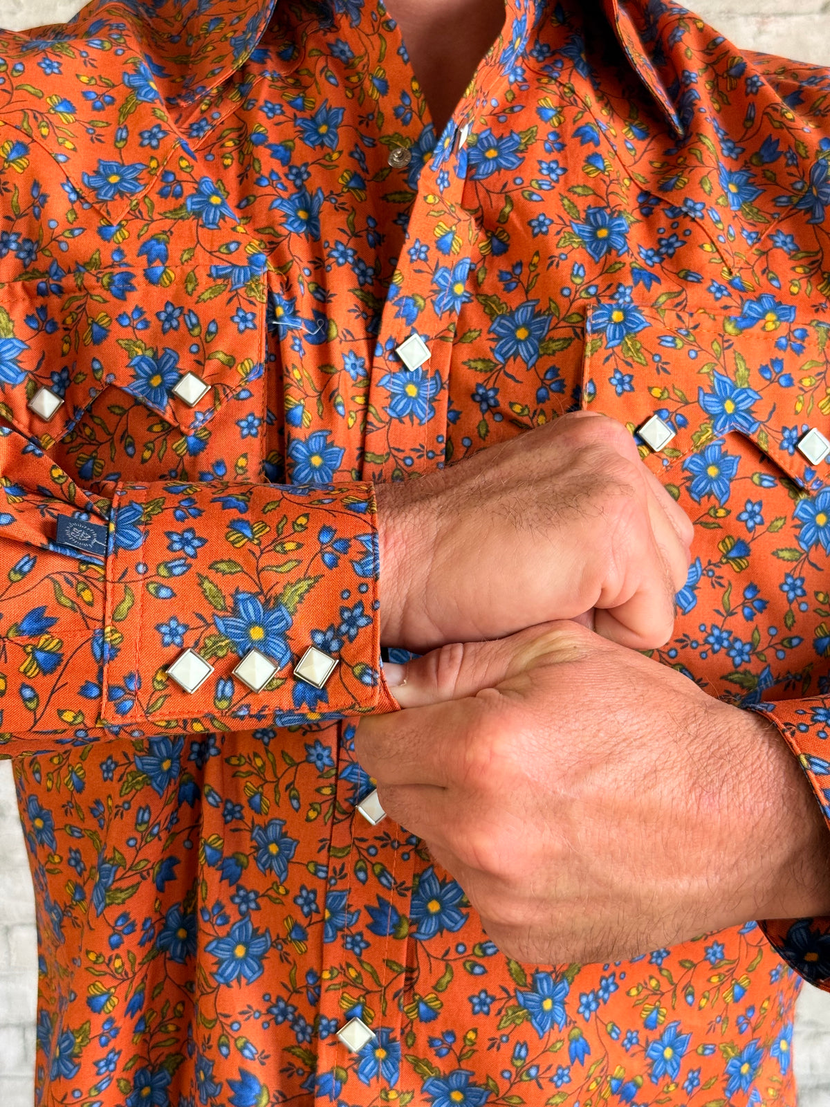 Rockmount Men's Brick Floral Print Western Shirt
