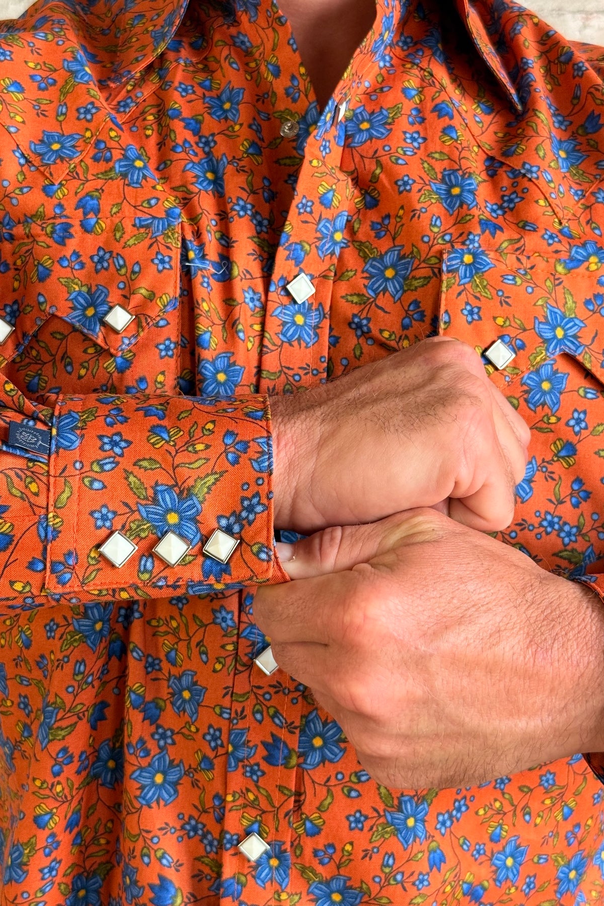 Rockmount Men's Brick Floral Print Western Shirt
