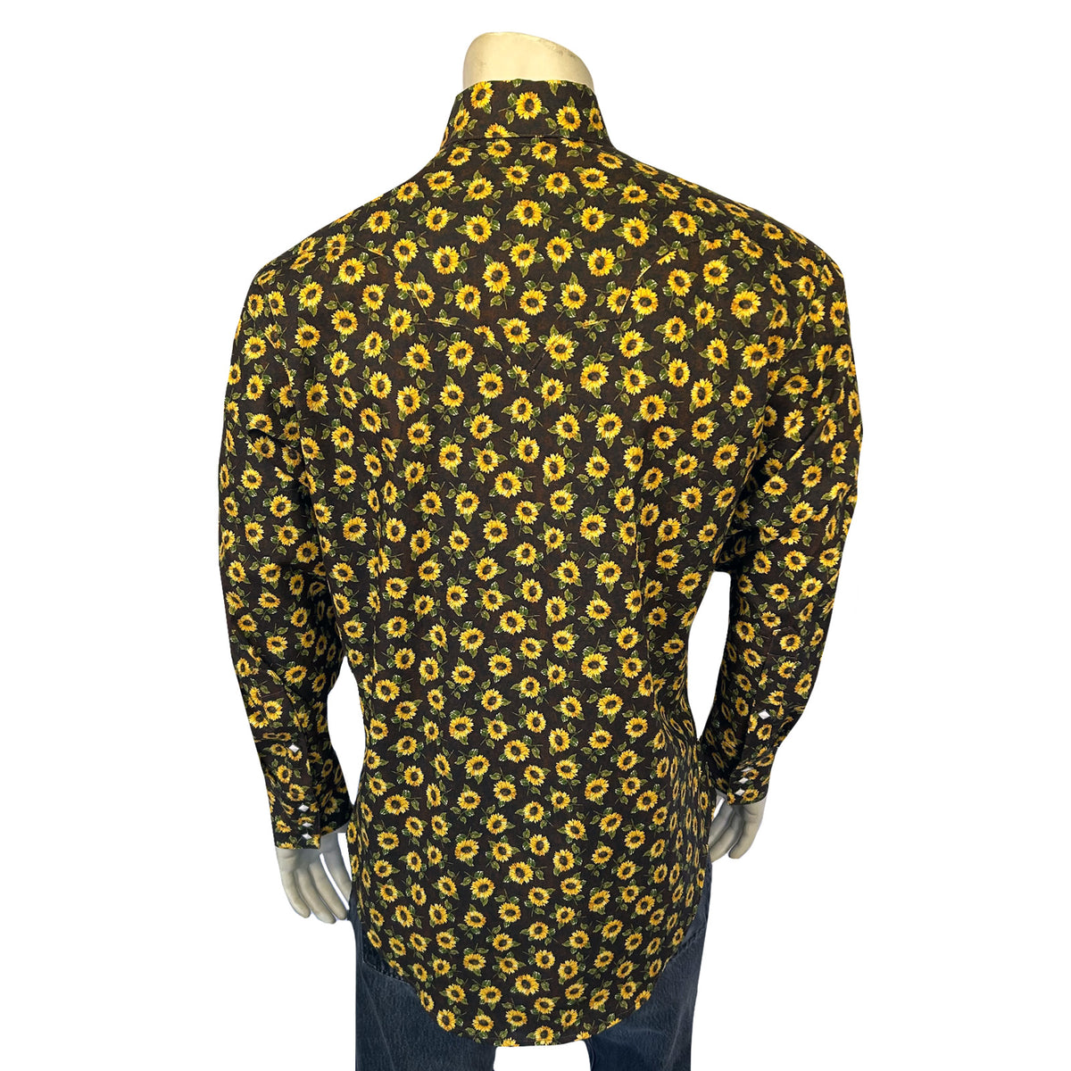 Men's Vintage Brown Sunflower Print Western Shirt - Rockmount