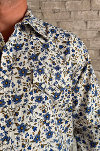 Rockmount Men's Ivory Floral Print Western Shirt