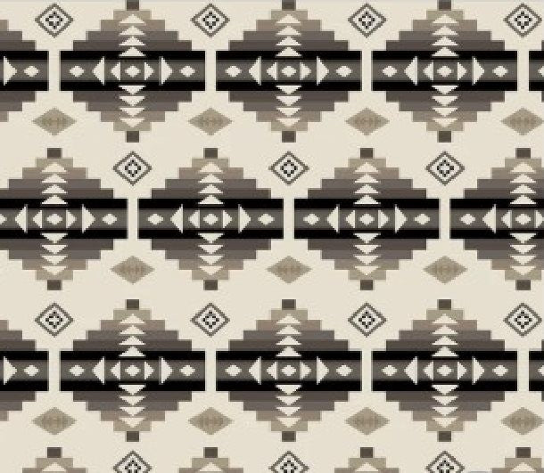 Men's Black & White Native Pattern Flannel Western Shirt