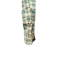 Men's Organic Plush Flannel Dusty Blue Plaid Western Shirt - Rockmount