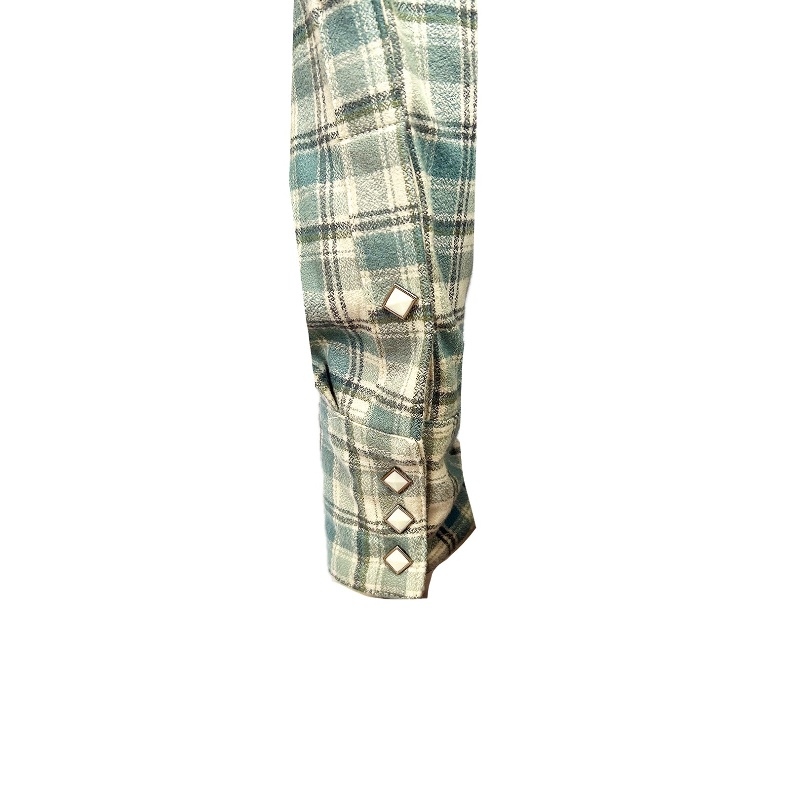Men's Organic Plush Flannel Dusty Blue Plaid Western Shirt - Rockmount