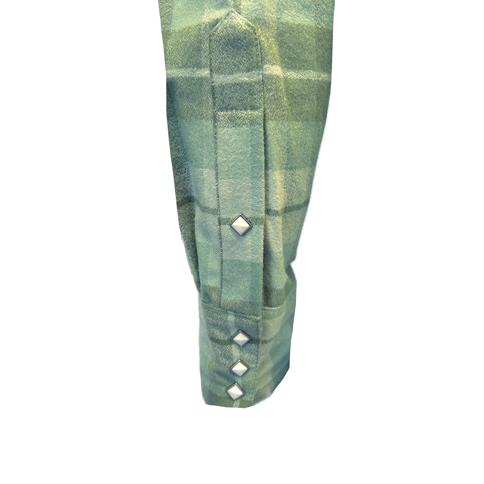 Men's Organic Plush Flannel Sage Green Plaid Western Shirt - Rockmount